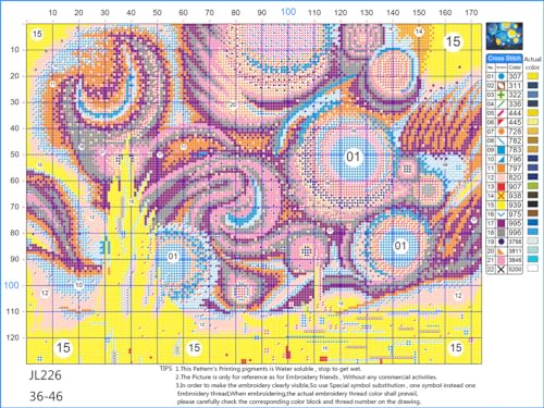 Meecaa Cross Stitch Kits 11 Count Stamped, Starry Sky Night Embroidery Kit with Accessories Pre Printed (36CMx46CM (Starry Sky) - color: Starry Sky