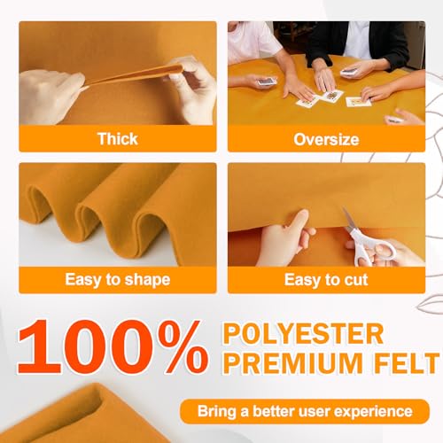 XSEINO Antique Gold Large Felt Fabric 108" X 36 "(3 Square Yards), 1.4 mm Thick Soft Felt Fabric Sheet for Crafts, Yellow Series Colors Soft Nonwoven Fabric, Fit for Decoration, Sewing, DIY Crafts - color: Antique Gold