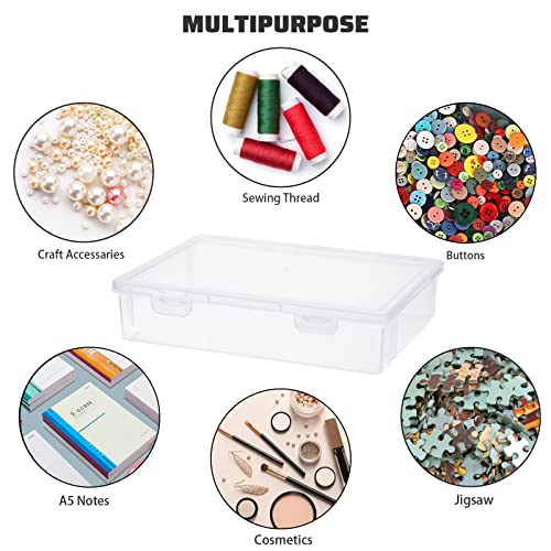 BTSKY Clear Plastic Storage Box with Flap Lid, 2 Pack Small - 9.1"x6.7"x2" - size: Small-2 Pack