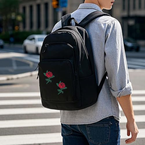 Rose Flower Embroidered Hot Melt Patch Cover Shoes Decoration Patch (2pcs Leaves Rose) - style: 2pcs Leaves Rose Patches