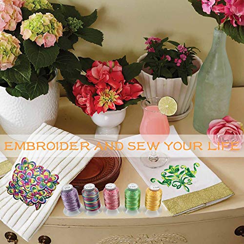 New brothread 25 Colors Variegated Polyester Embroidery Machine Thread Kit - color: 25Colors×500M