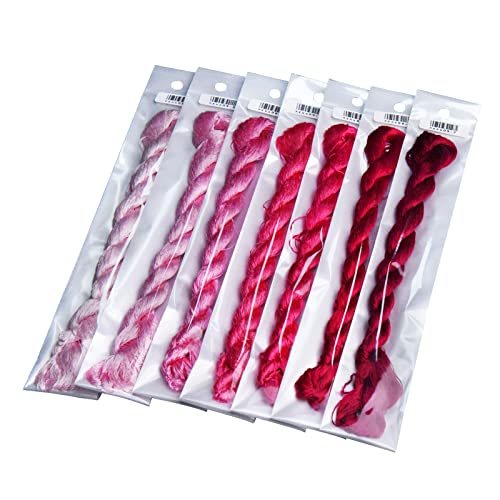 Natural 100% Silk Thread, Handmade Embroidery Thread Silk Floss 8 Colors 110m Each (09) - color: 09