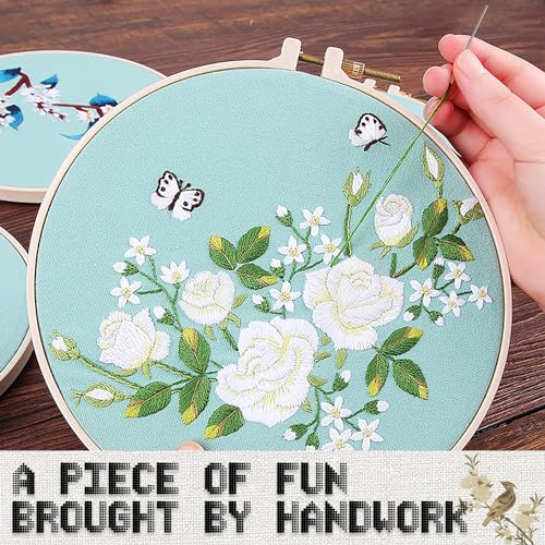 14 Skeins White Embroidery Floss, White Embroidery Thread, Friendship Bracelet String, Cross Stitch for DIY Making, Embroidery Crafts - color: White-1