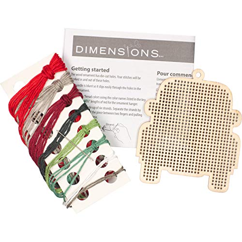 Dimensions Counted Cross Stitch, Vintage Truck Wooden Christmas Ornament Craft Kit, 1 Pc