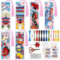 ACRNIGHEET 6PCS Cross Stitch Bookmark Kit for Beginner Stamped Cross Stitch Kits for Adults Japanese DIY Tassel Embroidery Bookmark Kits Needlepoint Kit with Instructions Craft Gift 8.5''x3'' 11CT - style: Japanese with Tassel