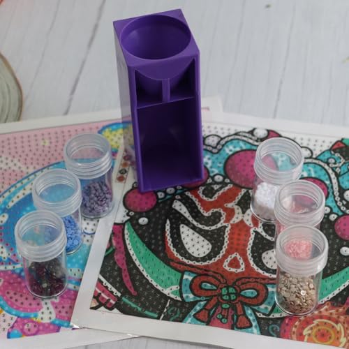 PIAOLGYI Diamond Painting Tools - Drill Funnel for Round Containers - Accessories (Purple) - color: Purple