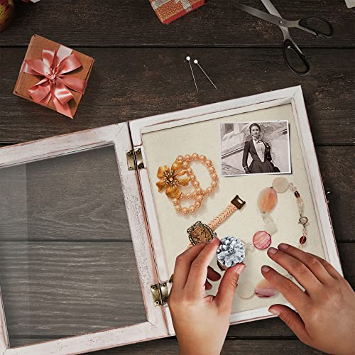TJ.MOREE Shadow Box 8 x 10 Display Case Wood Picture Frame White Pink - color: White Pink, size: 8x10