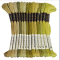 Premium Rainbow Color Embroidery Floss - Cross Stitch Threads - Friendship Bracelets Floss - Crafts Floss - 14 Skeins Per Pack Embroidery Floss, Medium Olive Gradient - color: Medium Olive Gradient