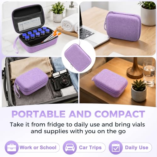 Peptide Case for Fridge, Insulin Vial Case for Diabetics - color: Purple-10×(1-10ml)