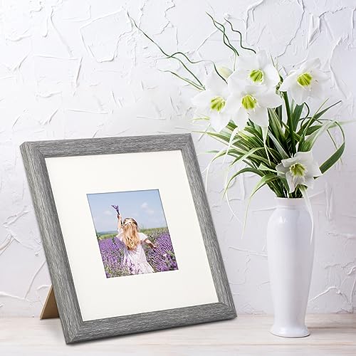 AEVETE Picture Frame 8x8 Gray Photo Frames Rustic for Wall and Desk Decor - color: Rustic Gray, size: 8x8