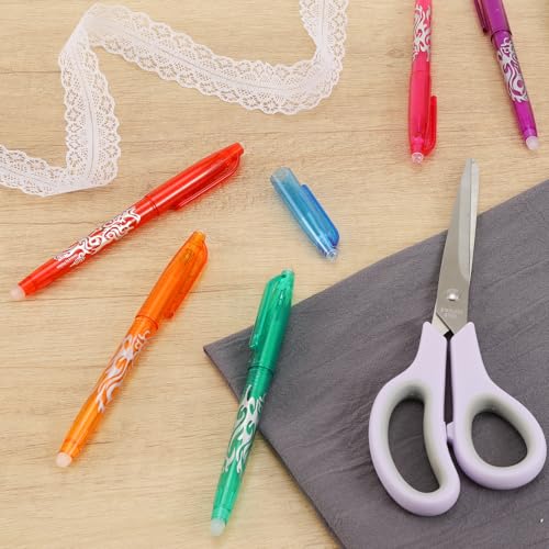 8pcs Heat Erasable Pens for Fabric, Disappearing Ink No Ghost Lines