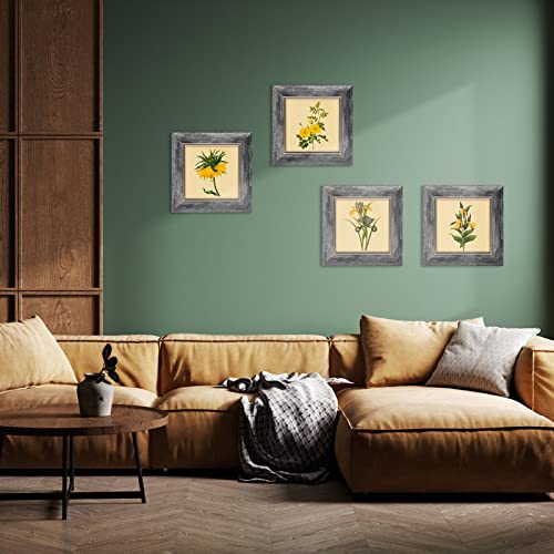 XUANLUO 5x5 Picture Frames Set of 4,Rustic Retro Photo Frame(Grey) - color: Grey-4pcs, size: 5 x 5 inch