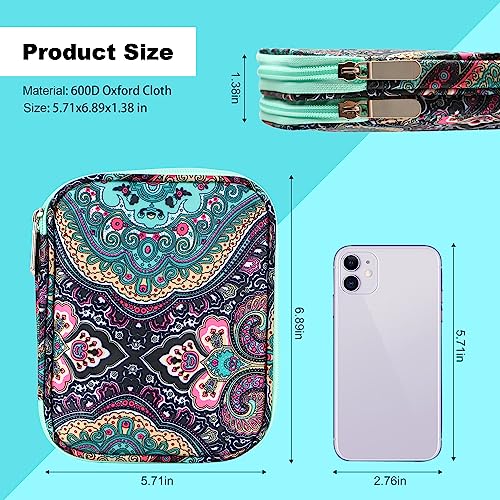 Crochet Hook Case with Zipper and Web Pockets for Crochet Needles/Knitting Accessories - Lightweight Organizer Bag for Crochet Hook Kit Tools