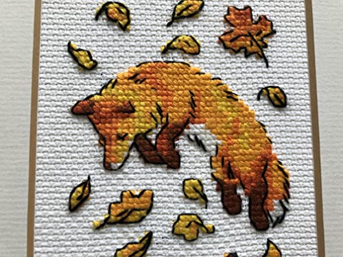 RIOLIS 1879 Foxes in Leaves Counted Cross Stitch Kit 3 x 9.5 in - style: Foxes in Leaves 1879