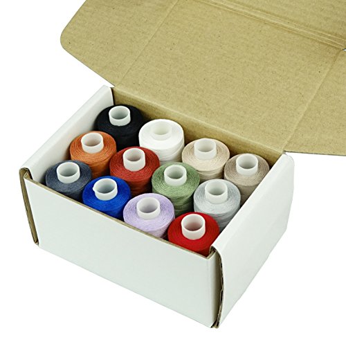Simthread 12 Multi Colors All Purposes Cotton Quilting Thread 50s/3 Thread for Piecing Sewing etc - 550 Yards Each 12C01 - color: 12 Colors #1