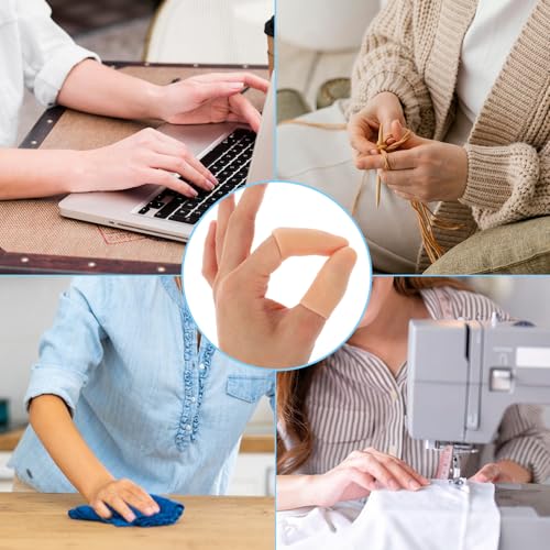 WY LIGHTING Gel Finger Cots, 10 PCS Gel Finger Protectors, Clear, Nude - color: Clear, Nude, 5 Pairs