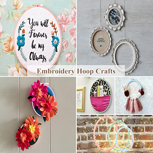 ZOCONE 4 Pcs 4 Size Oval Embroidery Hoops, ABS Plastic Embroidery Hoops Cross Stitch Hoops Embroidery Frames for Sewing, Needlework, Embroidery Projects (Size-9.6", 7.5", 5.7",3.9") - style: 4 PCS,4 SIZE