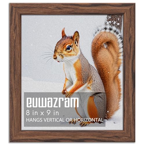 Rustic Walnut 8x9 Frame - Single Frame, 8 x 9 Poster Frame for Artwork, Puzzles, Photos and Movie Posters Picture Frames - size: 8" x 9"