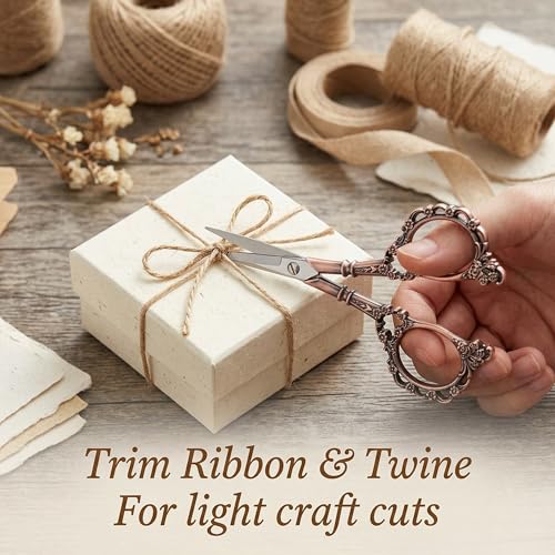BIHRTC Vintage European Style Scissors for Embroidery, Sewing, Craft, Art