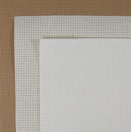 KCS 3 pc of 15" x 18"(38cmx45cm) Counted Cross Stitch Cotton Aida Cloth Needlework Rolled Fabric Box,14CT,Antique White +Cream+Khaki - color: Antique White +Cream+khaki, size: 14CT