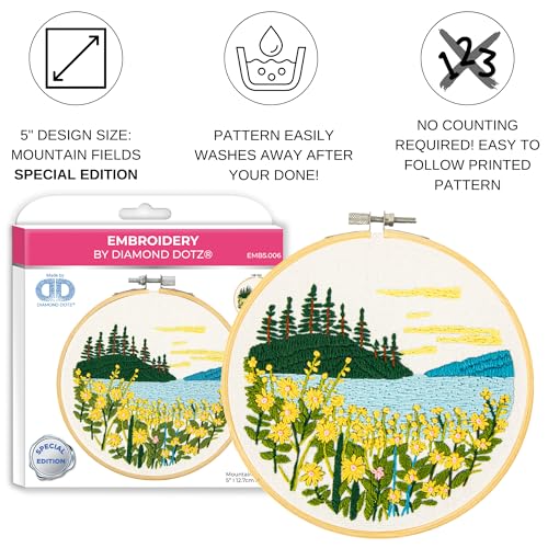 DIAMOND DOTZ Mountain Lake Embroidery Kit for Beginners and Adults, Craft - color: Mountain Lake Embroidery