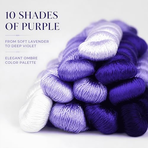Natural 100% Silk Thread, Handmade Embroidery Thread Silk Floss 10 Colors 110m Each (96) - color: 96
