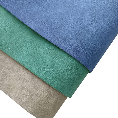 8 Pcs Frosted Suede Faux Leather Fabric Blue Brown Color Velvety Touch Soft Synthetic PU Leather for Hair Bows Earrings Jewelry Making - color: Frosted-light Color