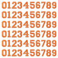 J.CARP 60Pcs Orange Number 0 to 9 Patches Iron on Sew on Letters for Clothing, Hats, Shoes, Backpacks, Handbags, Jeans, Jackets etc. - color: 60pcs Number, Orange