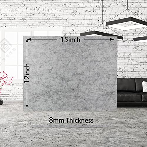 8 MM Furniture Pads 6 Pack, 15'' x12'' Gray Felt Pads for Furniture - color: 6 Pcs