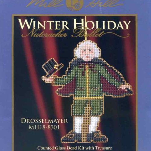 Drosselmayer Beaded Counted Cross Stitch Christmas Ornament Kit Mill Hill 2008 Winter Holiday Nutcracker MH18-8301