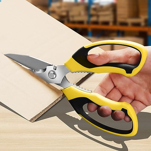 BoFuYuan Utility Scissors All Purpose heavy duty 8-Inch Yellow - color: Yellow