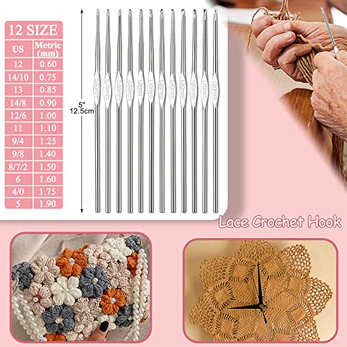 Coopay 63 Pcs Crochet Kit for Beginners, All-in-One Crochet Starter Kits - color: Pink Stripes