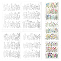 4 Sheets Embroidery Flower Patterns, Stick and Stitch Embroidery Patterns for Hand Sewing, Water Soluble Pre-Printed Flower Embroiderys Transfer for Crafts