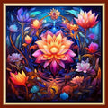 Foxdiviy Stamped Cross Stitch Kits Full Range of Embroidery Needlework Starter Kits for Beginners Adults 11CT Embroidery Patterns Art Crafts DIY Needlepoint Kits-Magic Flower 18x18 inch - color: Stamped Set 27