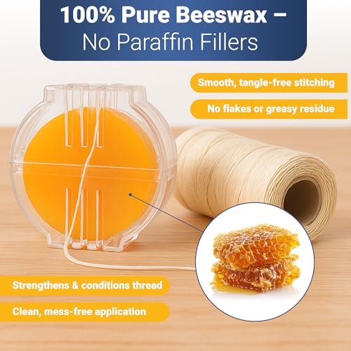 Thread Wax and Thread Conditioner (2pk) - Contains Beeswax for Sewing and Gloss Threads Waxer. Magic Conditioner for Hand Sewing Embroidery. Hand Quilting Supplies to Strengthen and Reduce Knots - style: 2pk beeswax