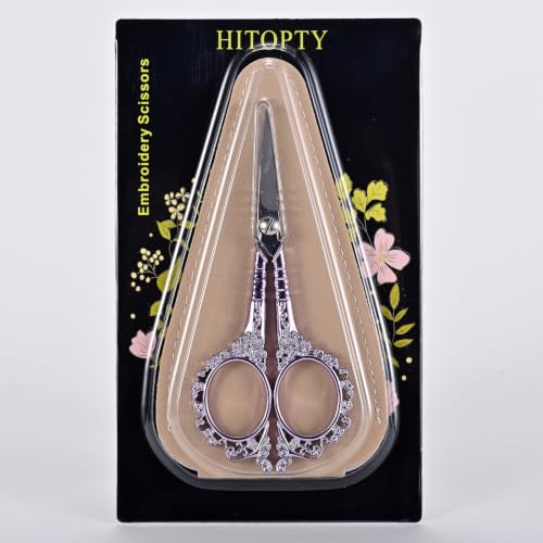 Sewing Embroidery Scissors, 4.5’’ Sharp Crochet Shears with Cover - color: Purple