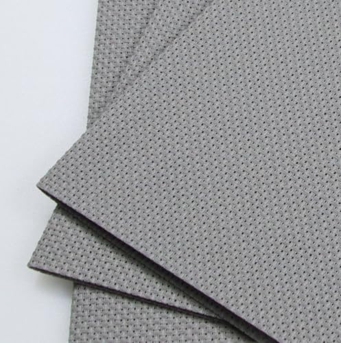 KCS 3 pc of 12" x 18"(30cmx45cm) Counted Cotton Aida Cloth Cross Stitch Fabric (Medium Grey,14CT) - color: Medium Grey, size: 14CT