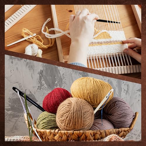 Savina Set 2 Nalbinding Needle Bone & Horn with Large Two-Eyed. Handmade Binding Tool, Multipurpose Weaving/Knitting/Stitching Needles for Craft Work