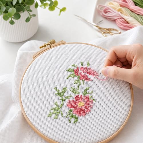 13 Mesh Needlepoint Canvas, 23.6 x 17.7 in Blank DIY Needlepoint Canvas - color: Light White