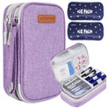 suzamed Double Layer Insulin Cooler Travel Case, Expandable Space,Purple - color: Purple