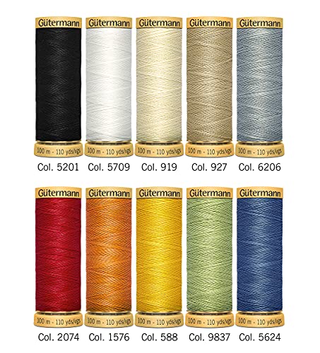 Gütermann creativ Sewing Thread Set with 10 spools Natural Cotton 100 m in