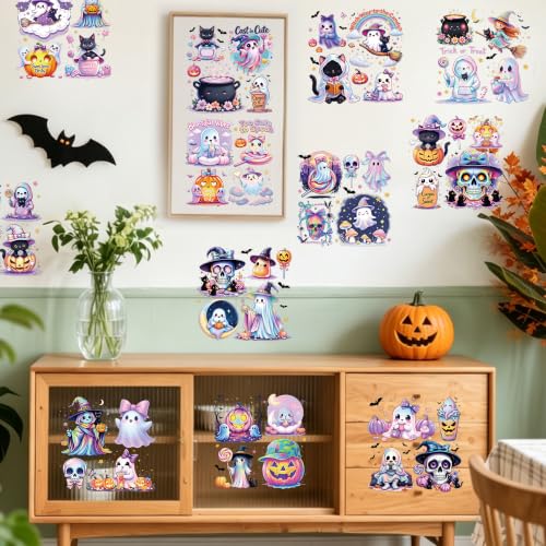 16 Pcs Halloween Neon Rub-On Transfers for Furniture & Crafts - style: Halloween Neon