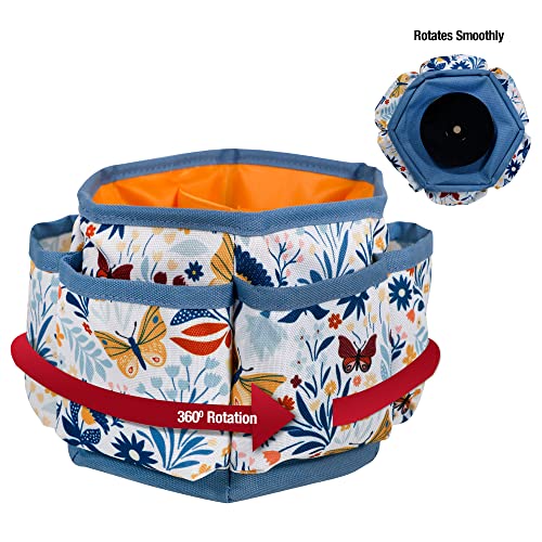 SINGER 360 Rotating Sewing Organizer Caddy, Butterfly Floral Desk Storage