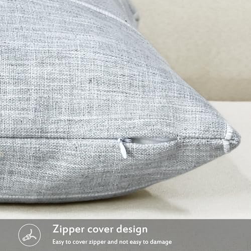 Gray Linen Plaid Throw Pillow Covers 24x24 Set of 1 - color: Grey Plaid, size: 24" x 24" (Pack of 1)