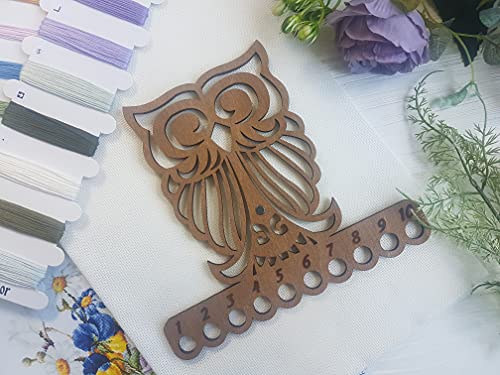 Thread Organizer Double Sided Wooden Mouline Holder Embroidery Storage Cross Stitch Accessories Sewing Floss Thread Keeper (FLZ-008) - color: FLZ-008