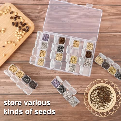SGHUO Diamond Painting Storage Boxes 3 Pack 28 Grid Plastic Bead Organizer - size: 3pcs