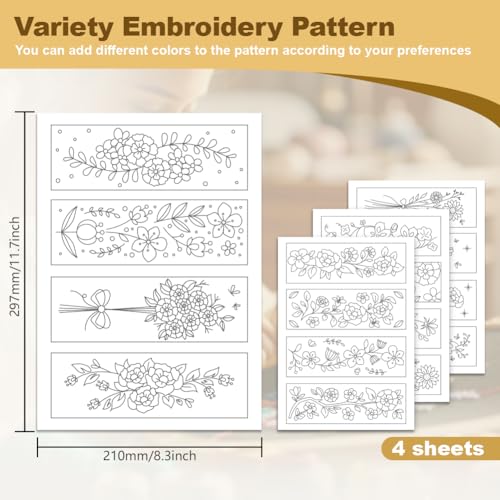 16Pcs Floral Bookmark Corner Water Soluble Hand Sewing Stabilizer - style: Flower Vine A
