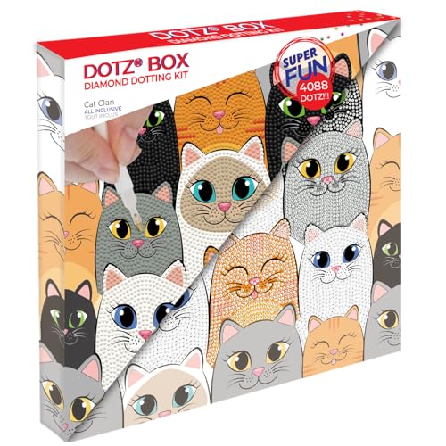 DIAMOND DOTZ Cat Clan Diamond Painting Kit for Adults, Diamond Art Craft - color: Multicolor