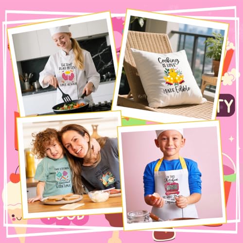 Dtf Transfers Ready to Press - 20Pcs Cute Funny Kitchen Quotes Iron on Transfers for Tshirts Kitchen Designs Iron on Decals Cooking Heat Transfer Vinyl Stickers for Clothing Pillows Bag DIY Crafts - color: Cute Kitchen