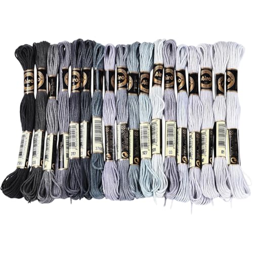 18 Skeins 157.5 Yards Variegated Cross Stitch Floss Colorful Polyester Friendship Bracelet String Gradient 6 Ply Embroidery Thread Bulk for Sewing Making Jewelry Needlecraft Knitting DIY - color: Color Mixing